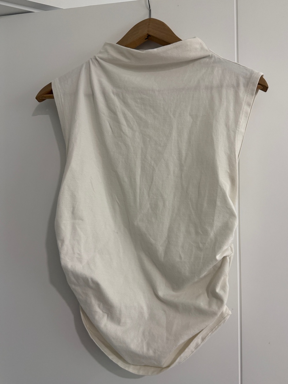 Anthropologie Cream Sleeveless Mock Neck Tank